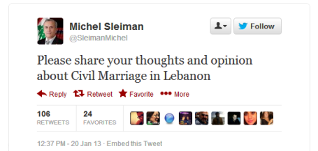 President @SleimanMichel and Civil Marriage